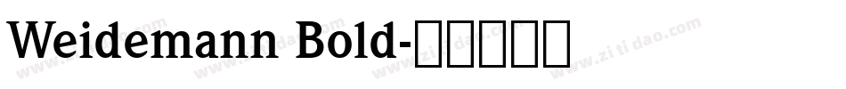 Weidemann Bold字体转换